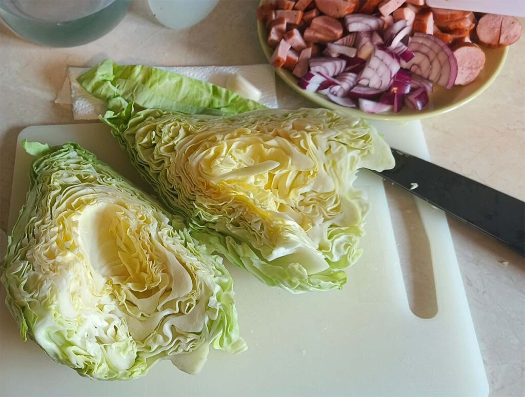 łazanki ze świeżej kapusty